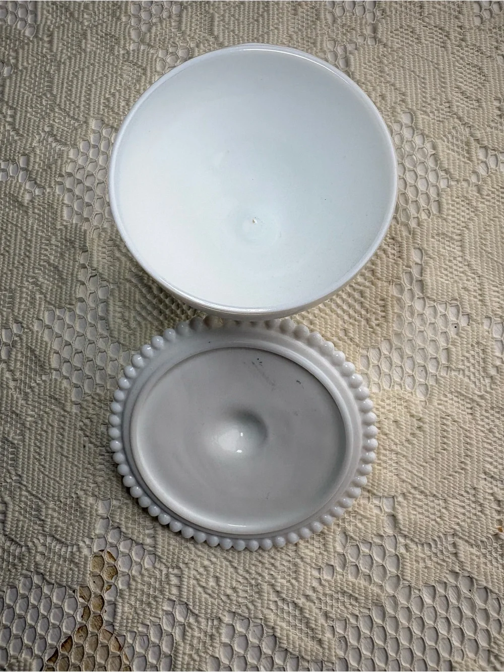 Classic White Milk Glass Covered Compote - Elegant Home Accent
